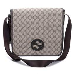 1:1 Gucci 222291 Men's Large Messenger Bag-Beige/Ebony GG Plus - Click Image to Close